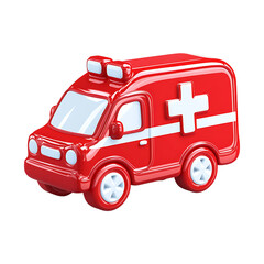A detailed ambulance vehicle isolated on a white background. medical, emergency, and healthcare-related designs, advertisements, infographics, and educational materials.
