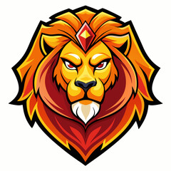 lion emblem, Roaring Lion with Crown on Shield for Bold Logo Design, roaring lion, crown shield, bold logo, fierce design, royal symbol, shield badge, lion king, graphic art, majestic beast, logo desi