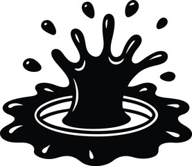 Obraz premium Monochrome Splash Abstract Black Liquid Explosion with Circular Wave Impact