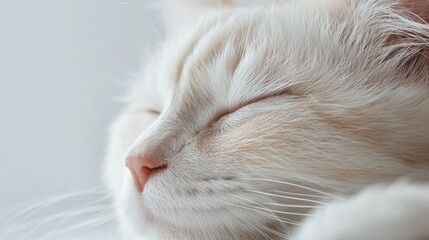 Cat eye painting with minimalist clean lines on soft white background