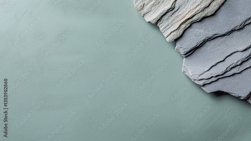 Poster green text on light background with simple minimalist theme