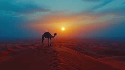 Desert Camel Silhouette at Sunset (5)