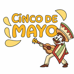 Happy Cinco de Mayo Character Illustration for Posters & Shirts