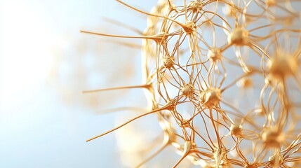 Obraz premium Golden Neural Network Connection