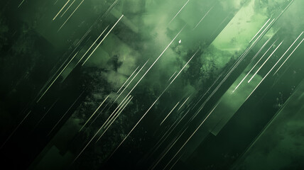 Abstract Green Textured Background With Dynamic Lines And Angular Patterns