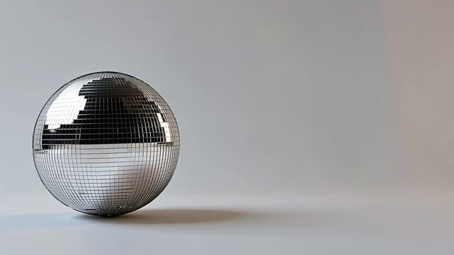 Isolated Silver Mirror Ball With Nightclub Lighting Effect Generative AI