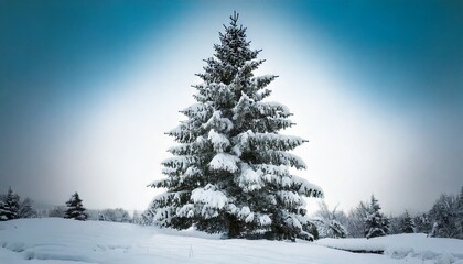 Fir Trees Covered in Thick Snow