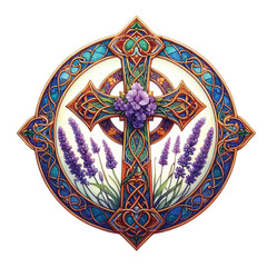 Lavender Blessing & Cross Stained Glass