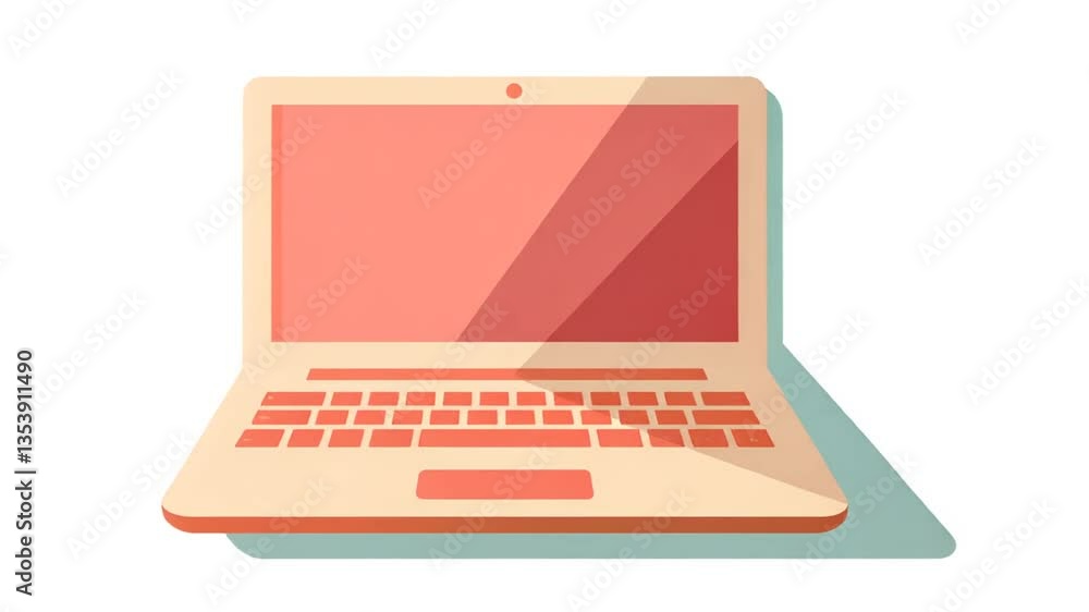 Poster flat laptop computer icon for digital applications and websites generative ai