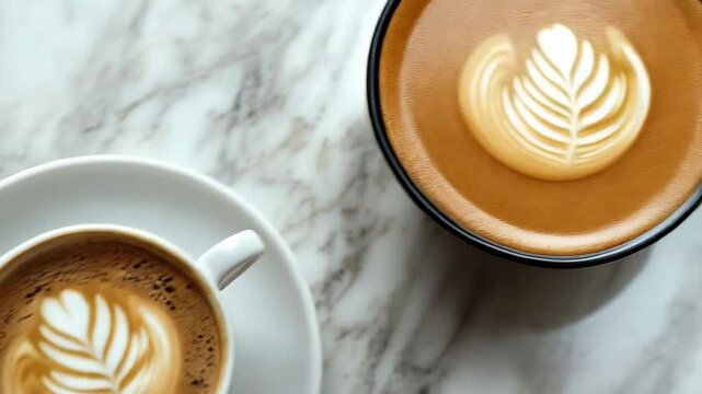 Enjoying a delicious croissant and latte at a cozy cafe during the morning hours