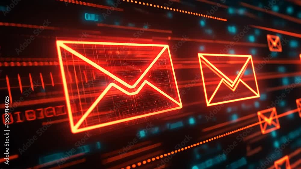 Poster connecting globally through digital mail communication networks generative ai