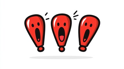 Three cartoon balloons shouting, digital art, graphic design, illustration