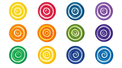 Vibrant Colorful Swirls Forming an Artistic Abstract Composition Evoking Energy and Creativity