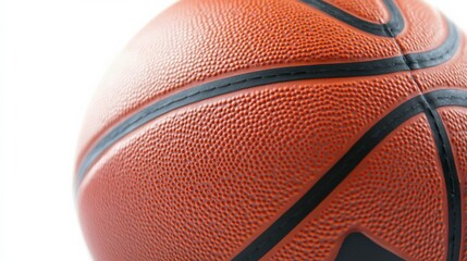 Obraz premium Vibrant Isolated Basketball on White Background