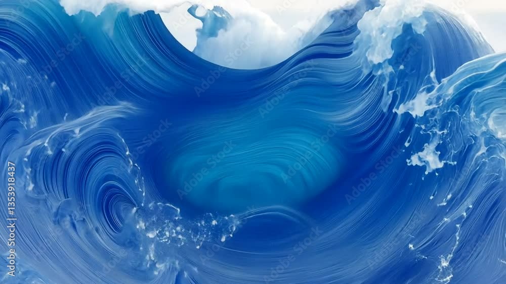 Aufkleber marine seamless pattern showcasing stylized waves on light background generative ai