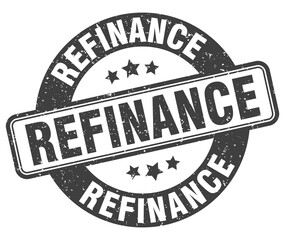 refinance stamp. refinance label. round grunge sign