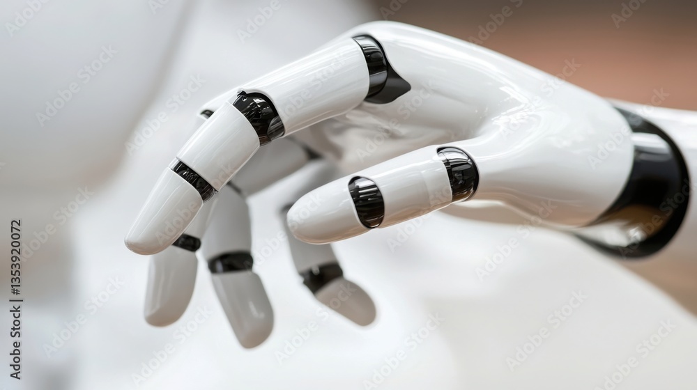 Poster advanced robot hand showcasing the integration of ai technology in financial forecasting and investm