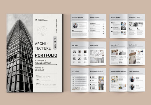 Black And White Architecture Portfolio Layout