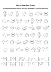 Count the Animals Fun Educational Counting Worksheet for Kids