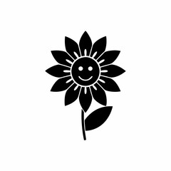 creative details Flower with a Smiley Face Icon vector illustration