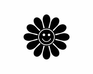 creative details Flower with a Smiley Face Icon vector illustration