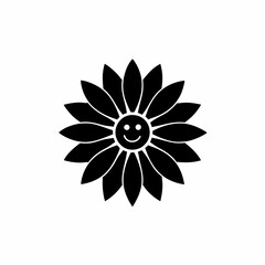 creative details Flower with a Smiley Face Icon vector illustration