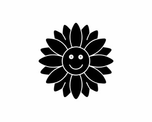 creative details Flower with a Smiley Face Icon vector illustration