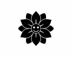 creative details Flower with a Smiley Face Icon vector illustration