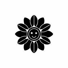 creative details Flower with a Smiley Face Icon vector illustration