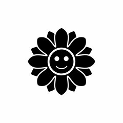 creative details Flower with a Smiley Face Icon vector illustration
