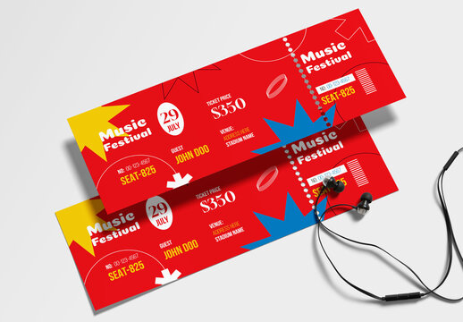 Music Festival Event Concert Ticket Design