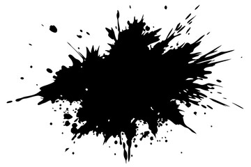 Grunge Badge Brush – Hand-Drawn Black Sticker Vector Illustration