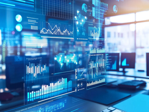 Advanced Data Analytics Dashboard in Modern Office