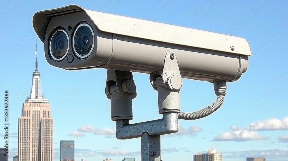 Aufkleber security camera monitoring for digital privacy awareness in public spaces and personal safety in urb