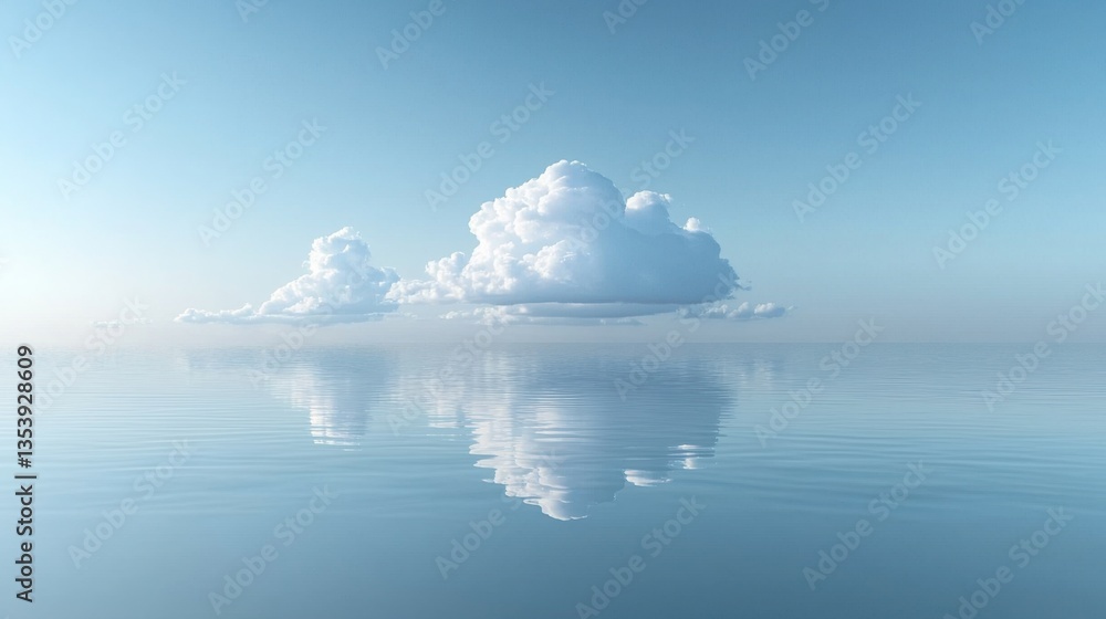 Poster ethereal cloud floating above water symbolizing the future of encrypted cloud computing solutions an
