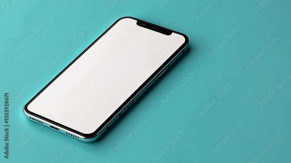 Aufkleber modern mobile device isolated on turquoise background generative ai
