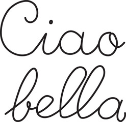 disegno per stampa su t shirt fashion da donna, scritta ciao bella