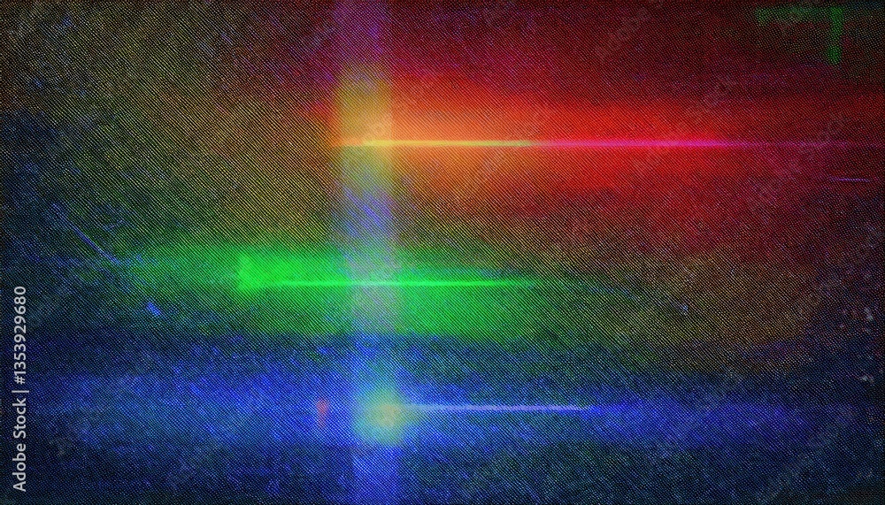 Poster vibrant digital light spectrum with glitch texture, abstract colorful diffraction background for fut