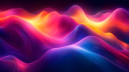 Obraz premium Modern Abstract Digital Art with Fluid Shapes and Vivid Color Spectrum