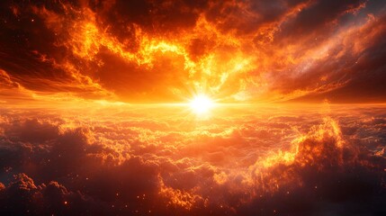 Naklejka premium Stunning Blazing Sun with Detailed Lens Flare and Transparent Overlay Merging Illumination with Minimalistic Design Aesthetics for Artistic Graphics