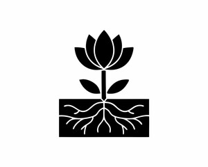creative details Flower Sprouting from the Ground Icon vector illustration