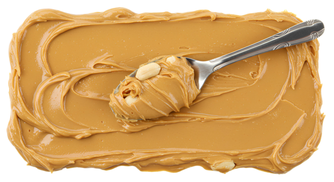 Peanut butter spread PNG. smooth and creamy peanut butter texture top view png. Peanut butter spread with a swirl pattern isolated. nut butter flat lay for cooking and food design png