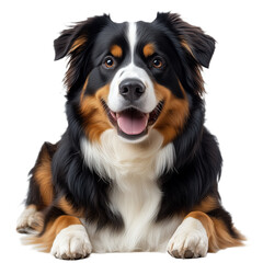 Smiling Border Collie: Cute Dog Portrait. Border Collie on transparent background  
