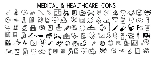 Obraz premium medical icon vector set