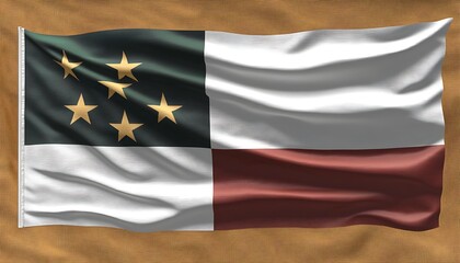Fototapeta premium Texas Republic Flag for Waving, Historical.