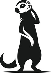 Vector illustration of a cartoon meerkat