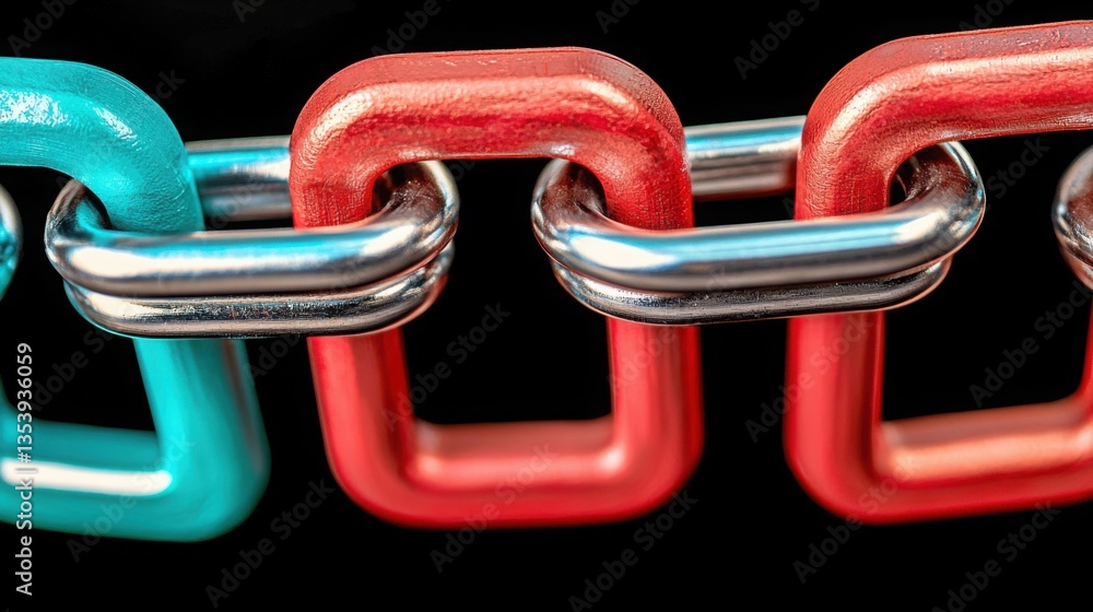 Poster a chain link representing the concept of privacy-preserving federated learning in modern data securi
