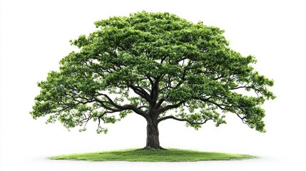 Lush Green Tree on White Background