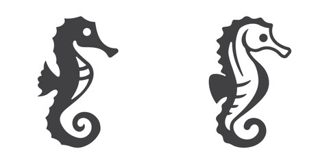 Seahorse Icons Silhouette Vector Set