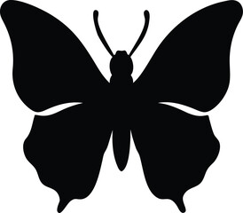 Black Butterfly Silhouette Vector Isolated on Transparent Background